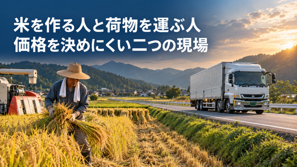 米を作る人荷物を運ぶ人イメージ